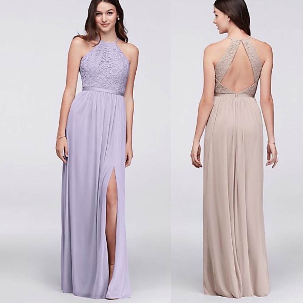 David’s Bridal Long Bridesmaid Dress, Iris, 18